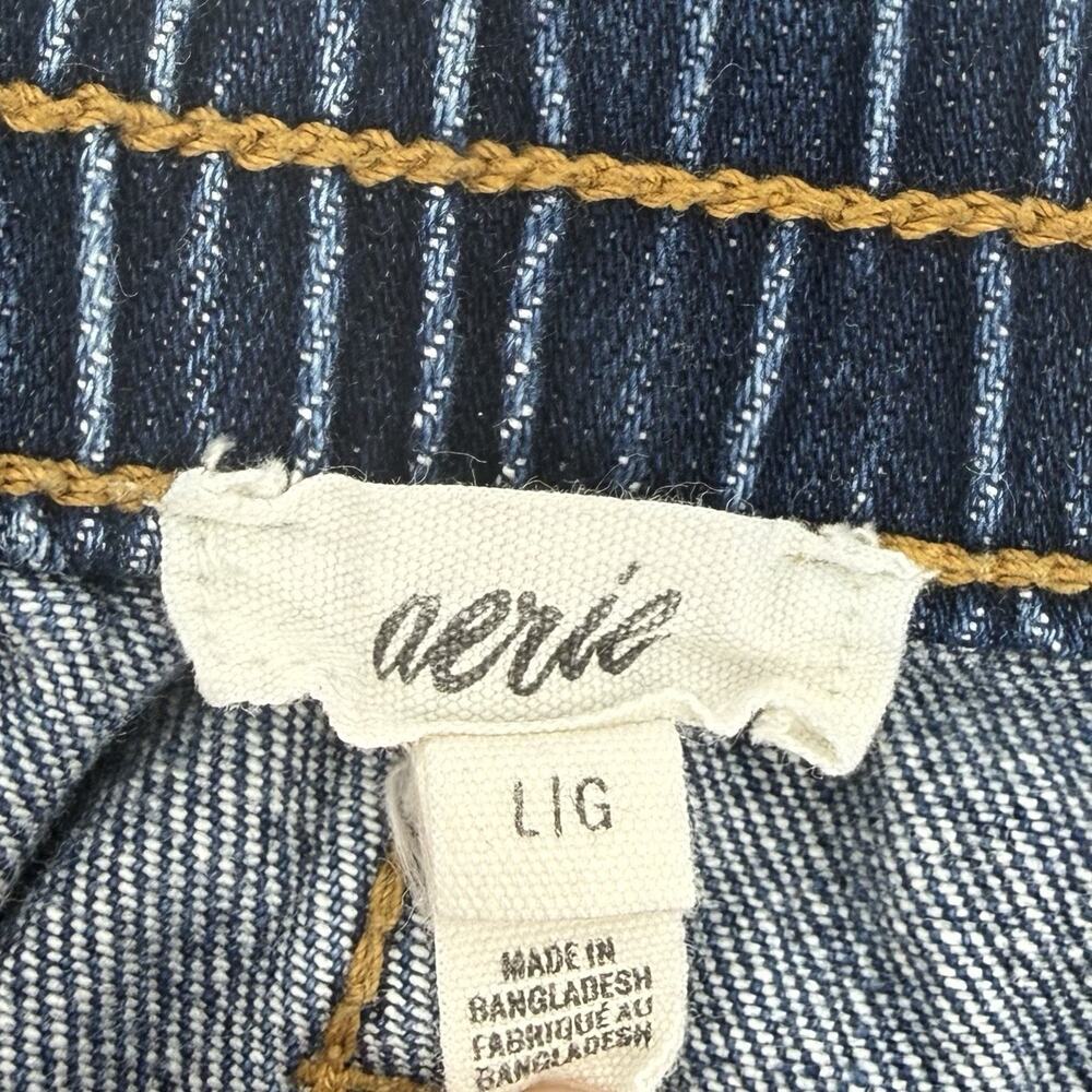 Aerie Women’s Jean Shorts Size L Blue Denim Distressed Bootie Shorts Daisy Dukes - Picture 4 of 6